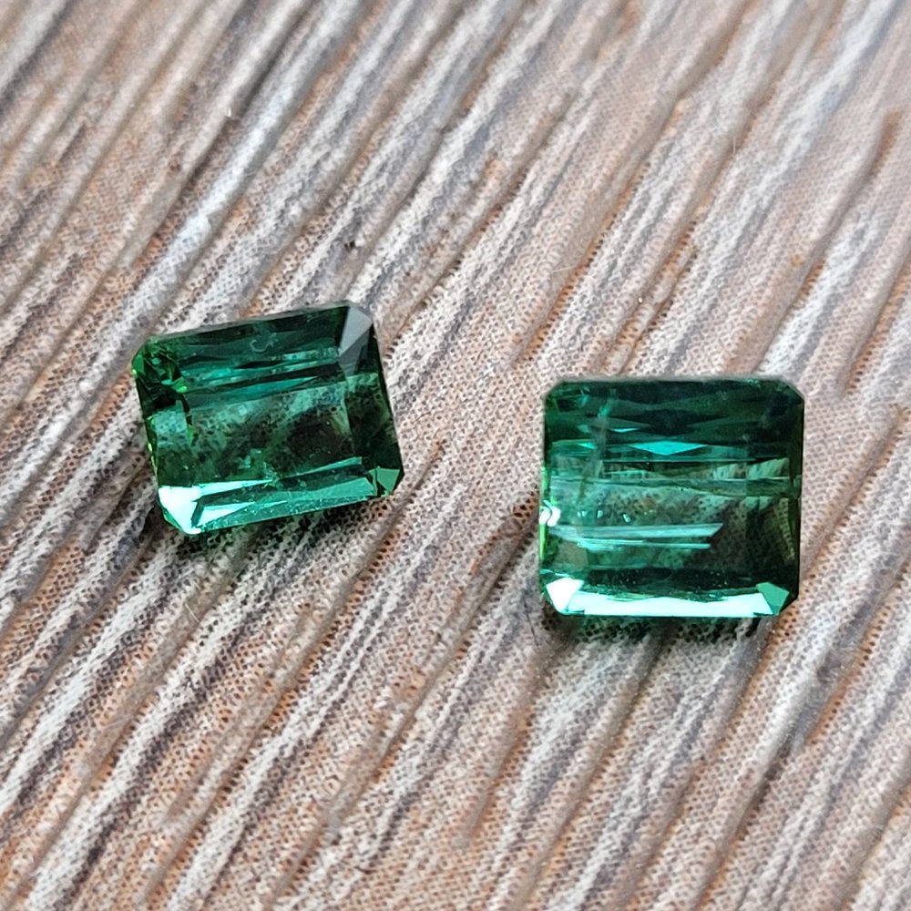 Stunning Natural Loose Emeralds, 1.60 CT and 1.32 CT, Octagon cut